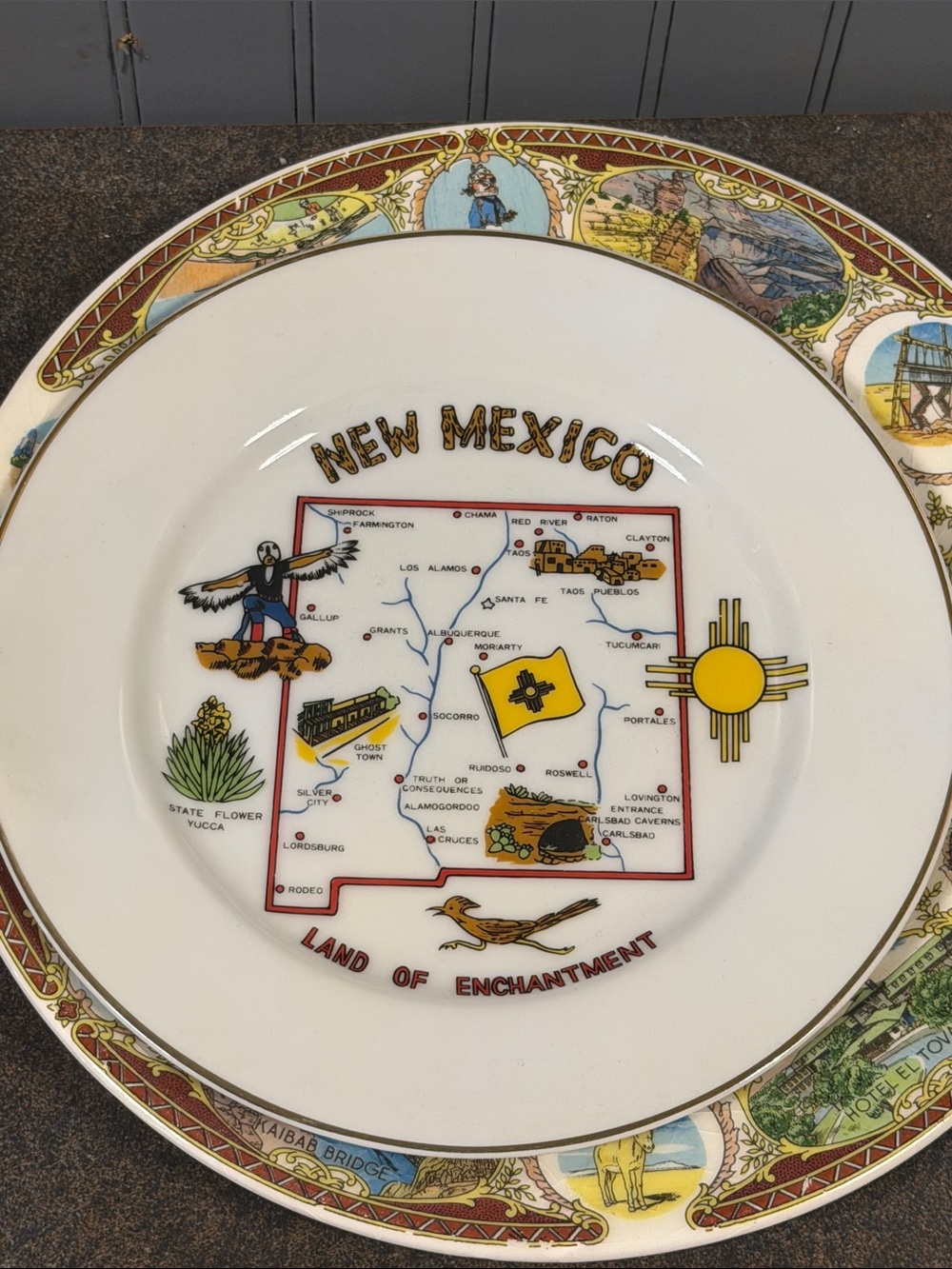 New Mexico Souvenir Decorative Plate - White
